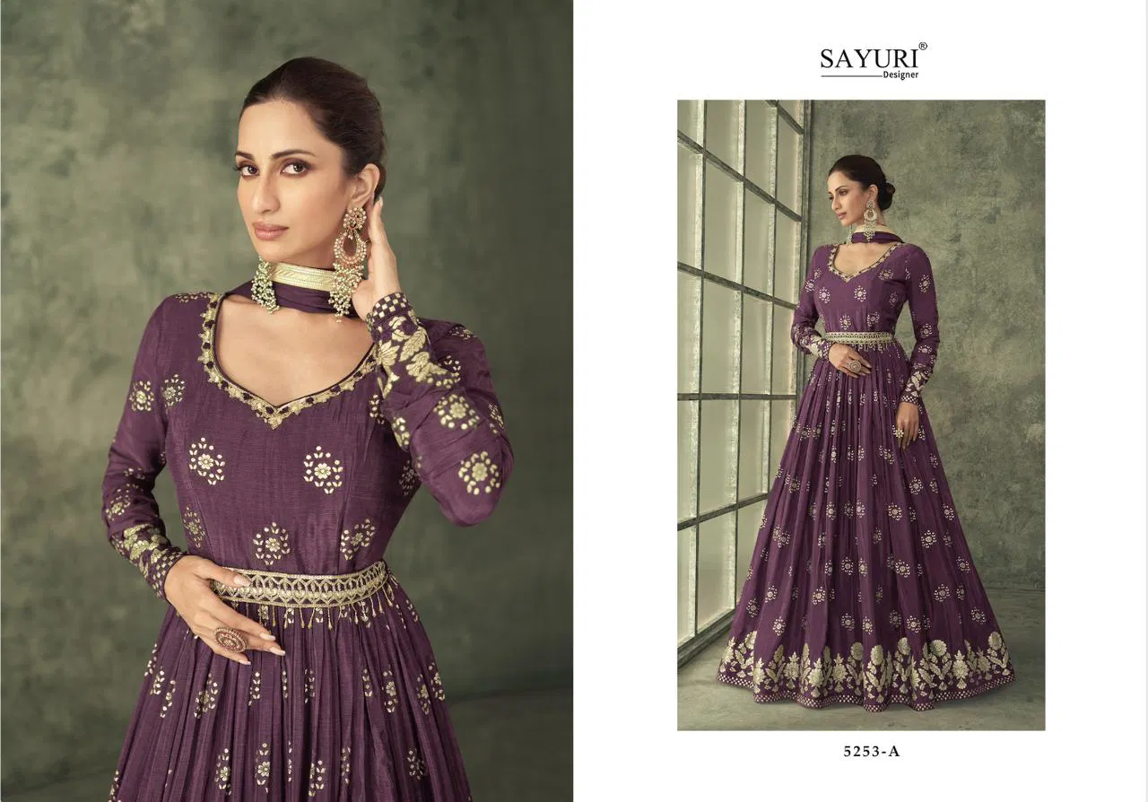 Shine Gold By Sayuri Heavy Wedding Wear Gown Catalog